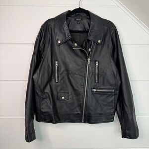 torrid 3x Faux Leather Moto Jacket Black Asymmetrical Zip